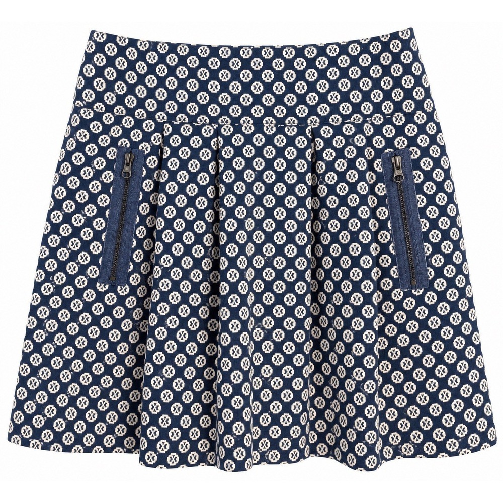 Maeve Anthropologie Geo Print Pleated A-Line Mini Skirt Academia Preppy Size 6